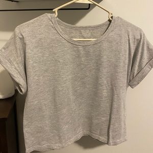 Grey cropped T-shirt from shein